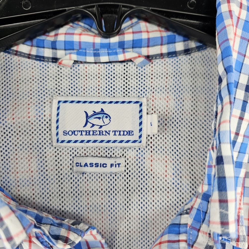 Southern Tide Men's Shore Shot Long Sleeve Vented Fishing Shirt Size Large Blue View 3